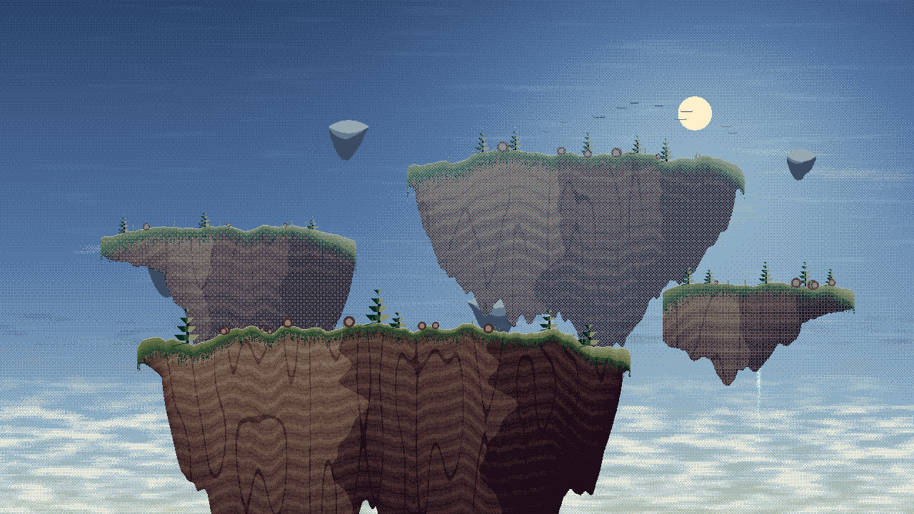 Islands floating above a cloud ocean
